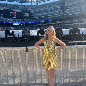 12th Tribe Gold Disco Dress Size Medium